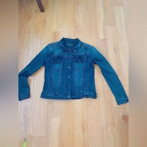 Articles of Society denim jacket - Blue Denim Jacket W/ Star Patches‎ Sz L
